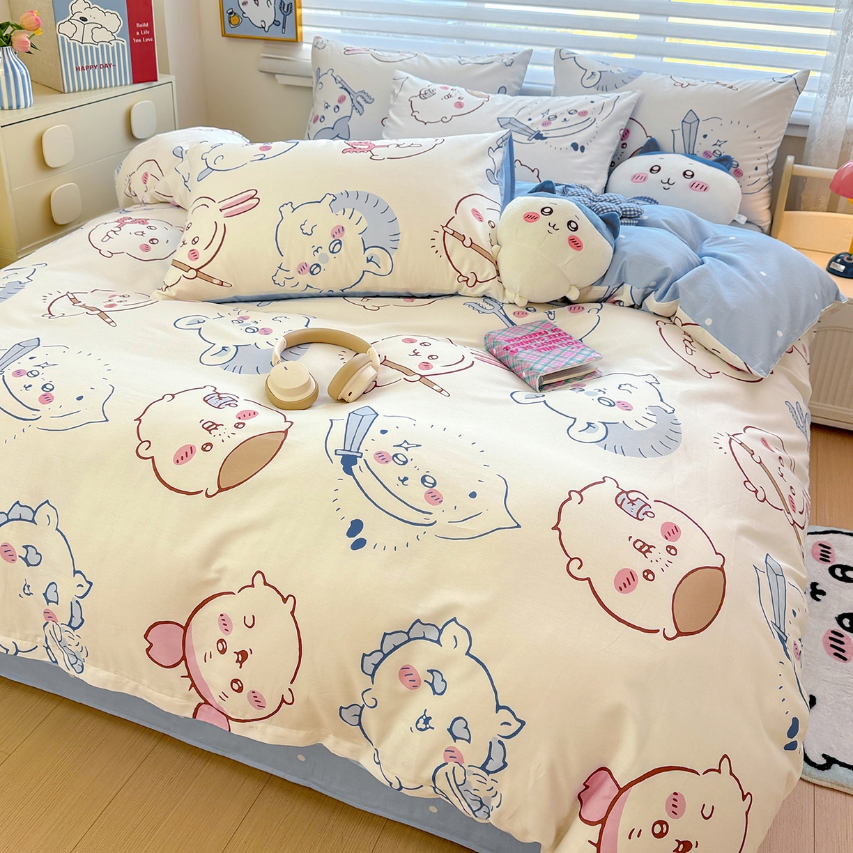 91家纺网 家纺一手货源 找家纺 朵希曼2026新款吉伊卡哇全棉印花四件套系列 小八吉伊卡哇