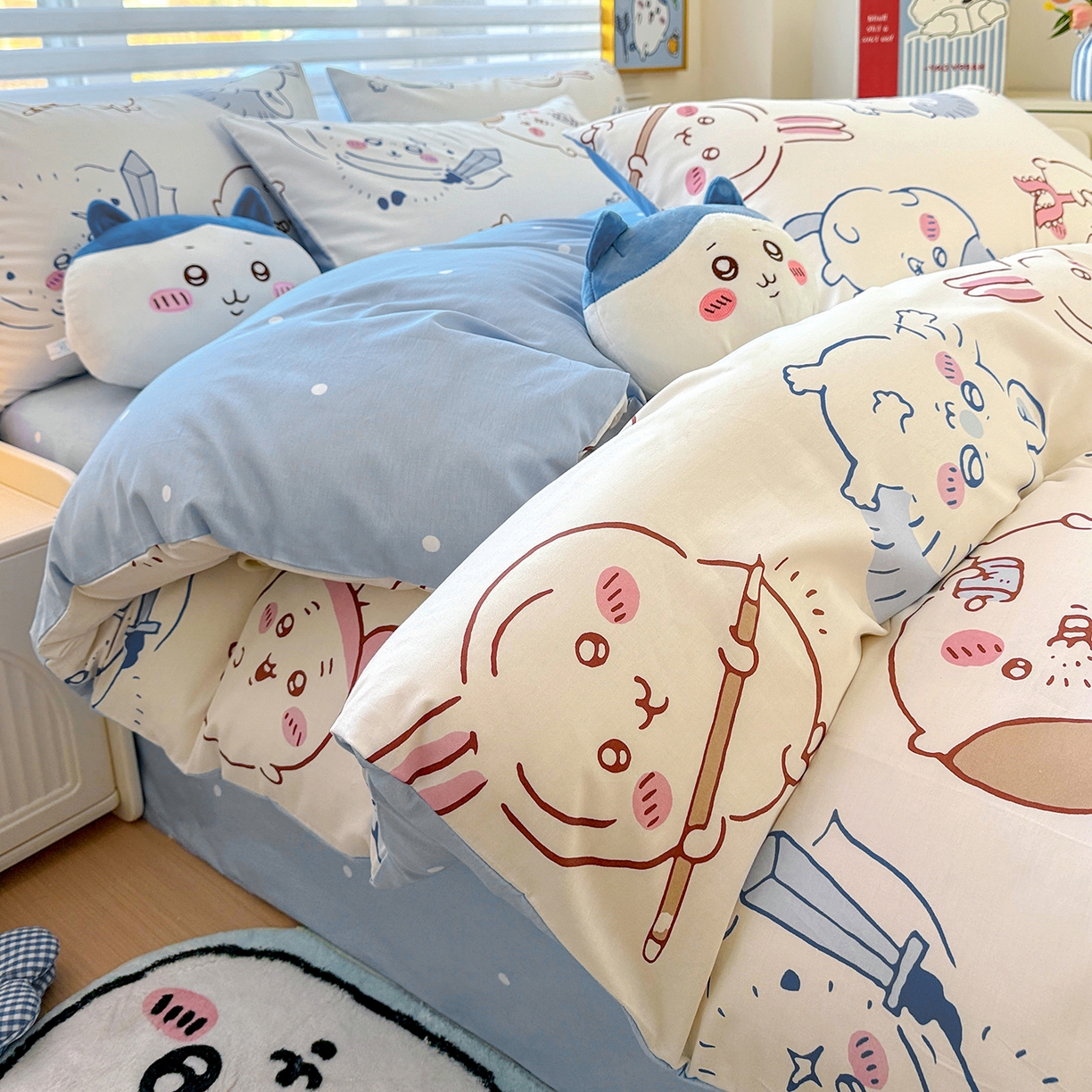 91家纺网 家纺一手货源 找家纺 朵希曼2026新款吉伊卡哇全棉印花四件套系列 小八吉伊卡哇