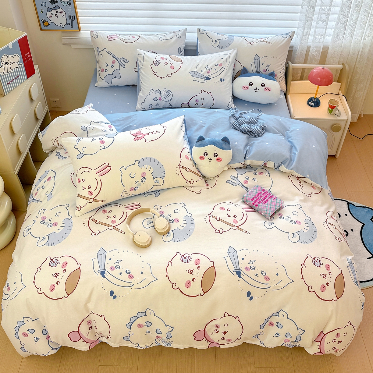 91家纺网 家纺一手货源 找家纺 朵希曼2026新款吉伊卡哇全棉印花四件套系列 小八吉伊卡哇