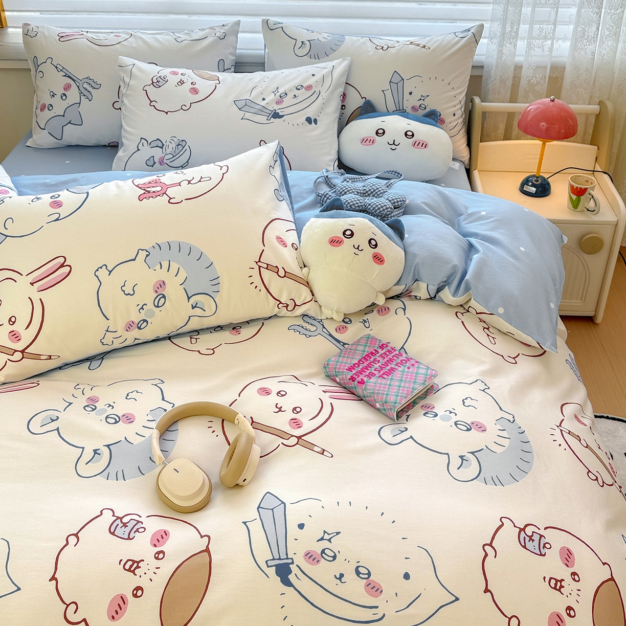 91家纺网 家纺一手货源 找家纺 朵希曼2026新款吉伊卡哇全棉印花四件套系列 小八吉伊卡哇