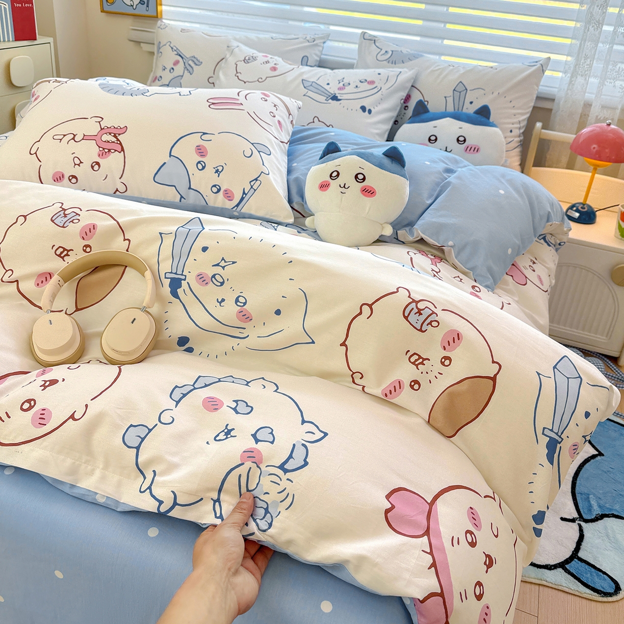 91家纺网 家纺一手货源 找家纺 朵希曼2026新款吉伊卡哇全棉印花四件套系列 小八吉伊卡哇