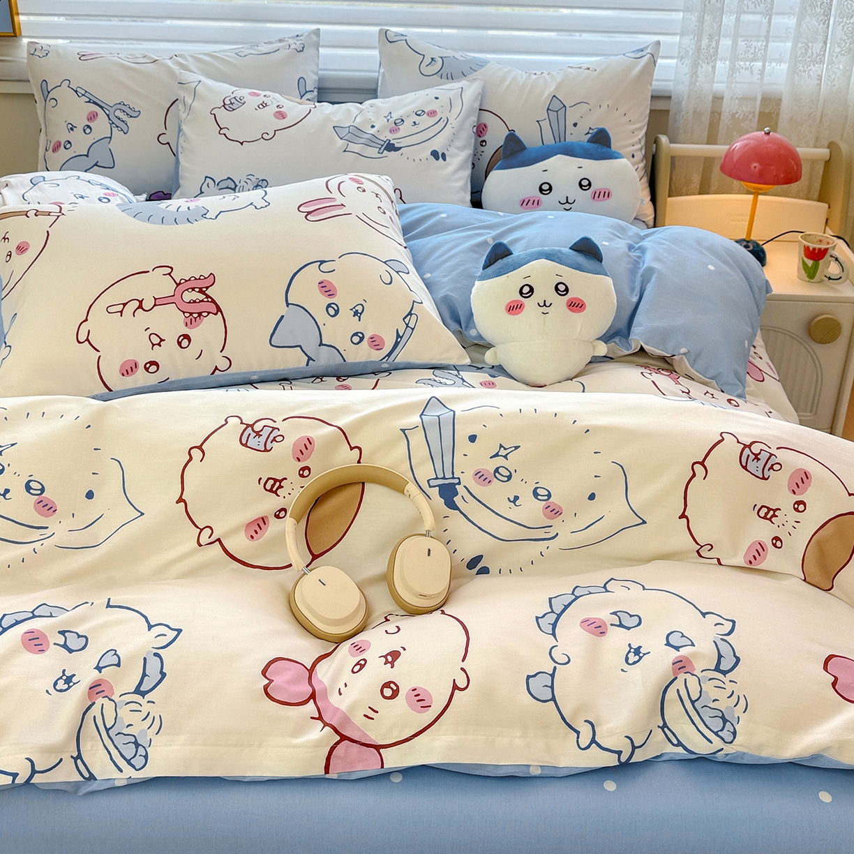 91家纺网 家纺一手货源 找家纺 朵希曼2026新款吉伊卡哇全棉印花四件套系列 小八吉伊卡哇