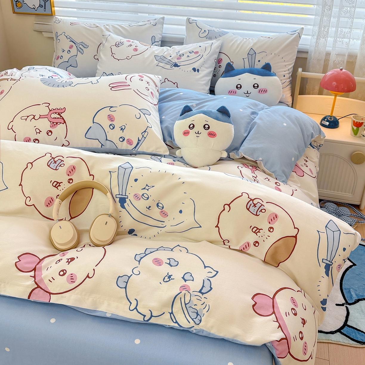 91家纺网 家纺一手货源 找家纺 朵希曼2026新款吉伊卡哇全棉印花四件套系列 小八吉伊卡哇