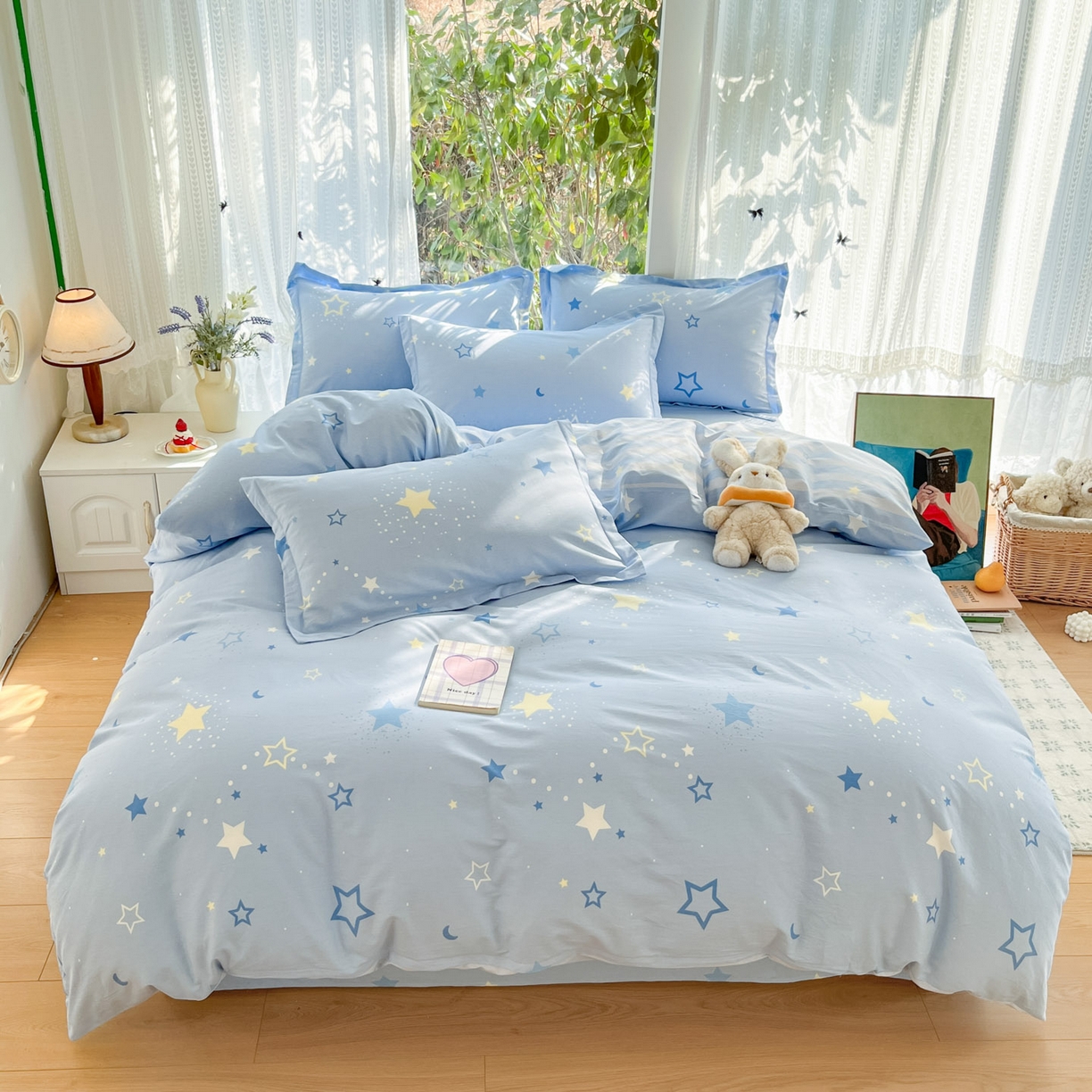 91家纺网 家纺一手货源 找家纺 （总）菲梵家纺 2026春夏新款小清新印花全棉12868四件套