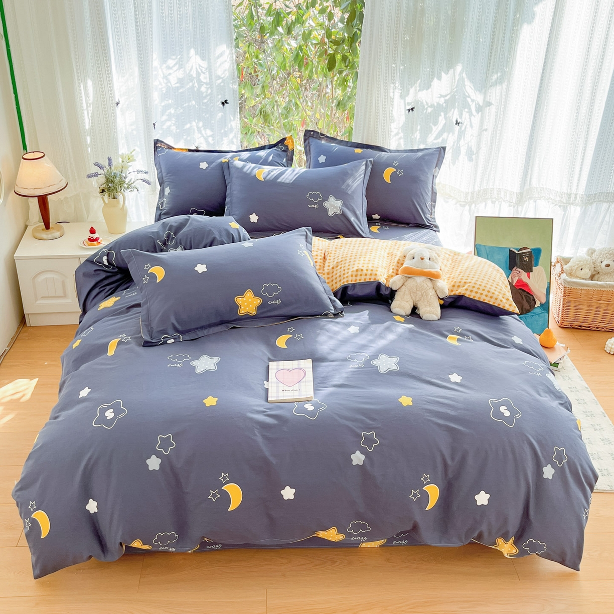 91家纺网 家纺一手货源 找家纺 （总）菲梵家纺 2026春夏新款小清新印花全棉12868四件套