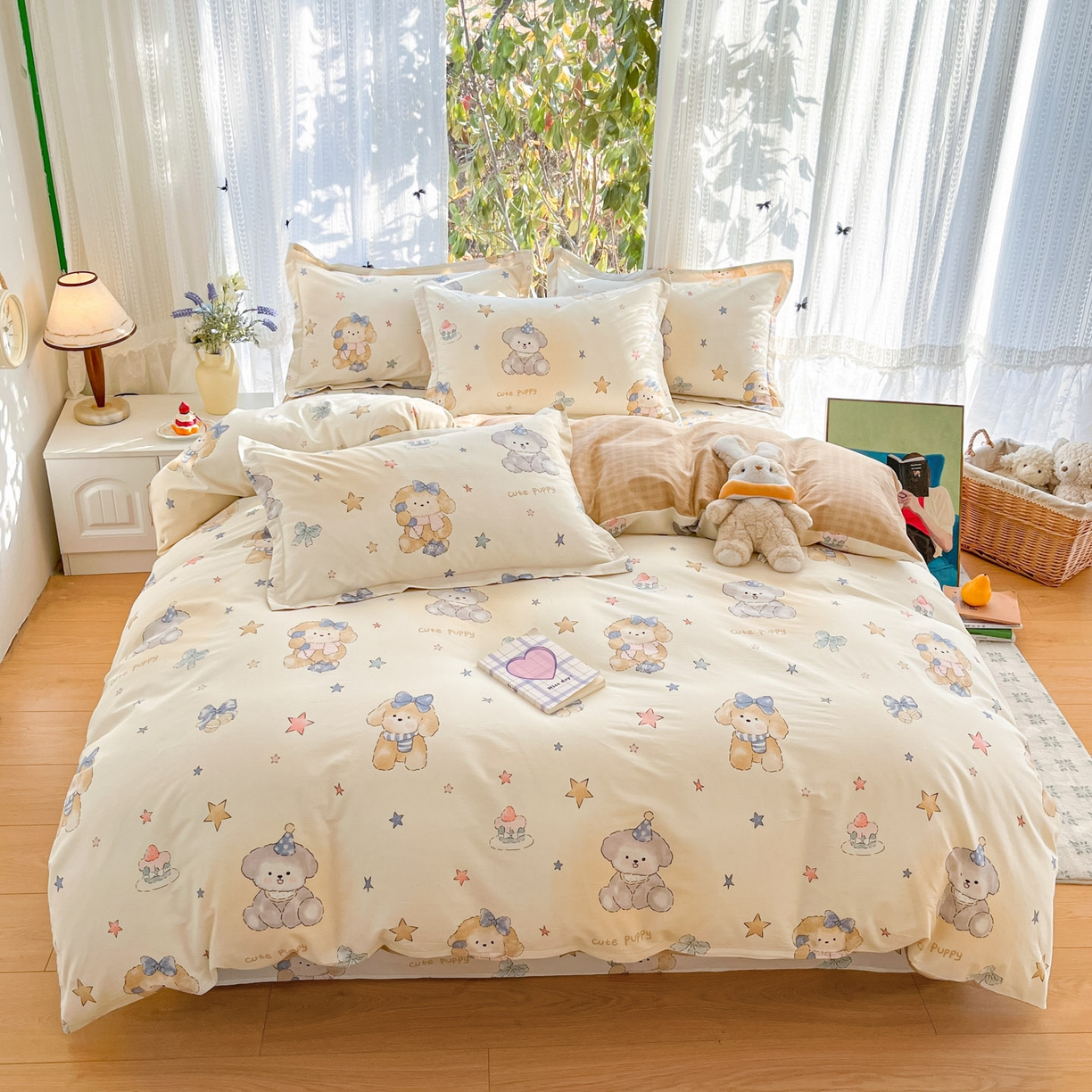 91家纺网 家纺一手货源 找家纺 （总）菲梵家纺 2026春夏新款小清新印花全棉12868四件套