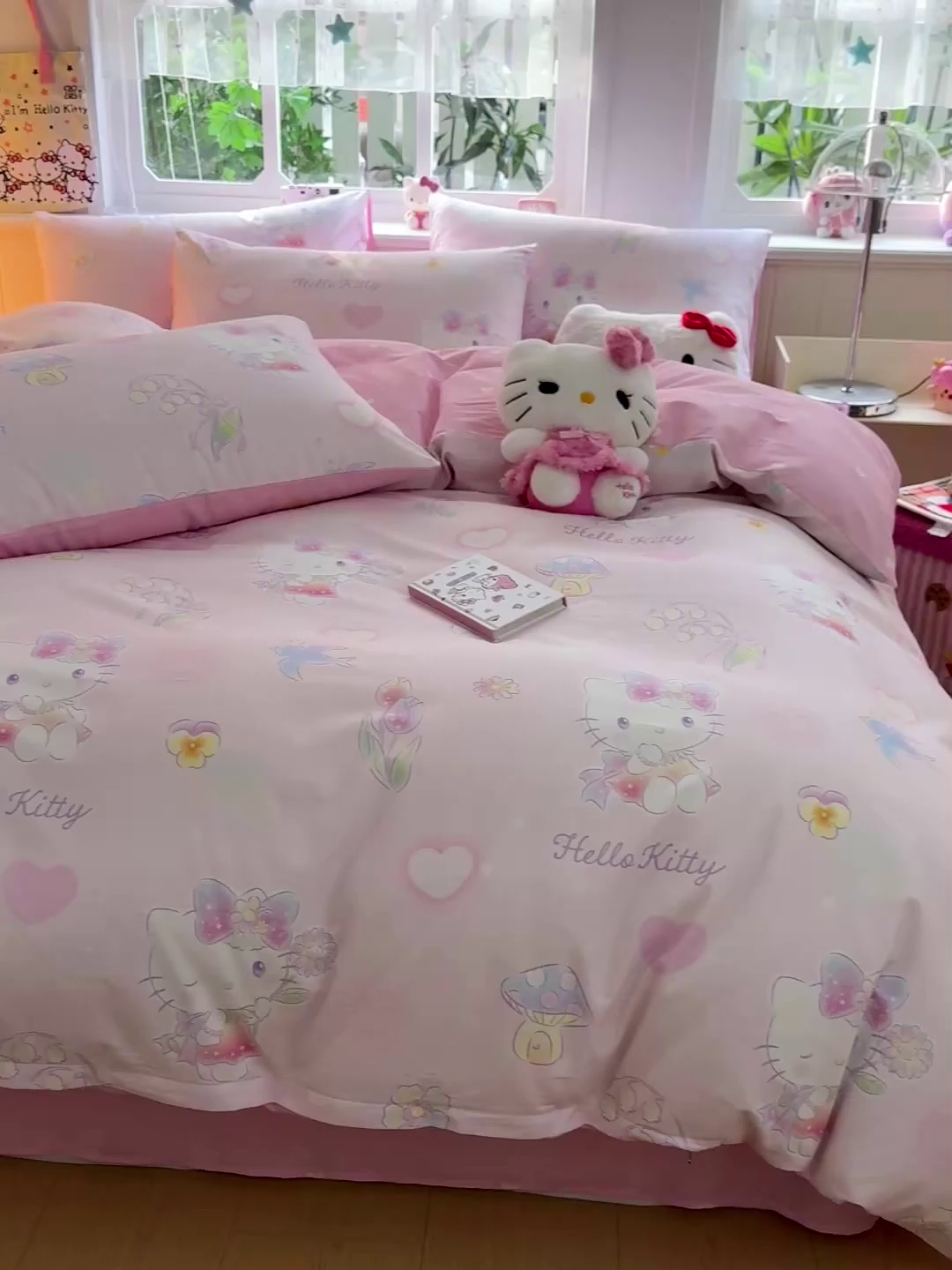 91家纺网 家纺一手货源 找家纺 朵希曼 2026新款三丽鸥全棉印花四件套系列 蘑菇凯蒂