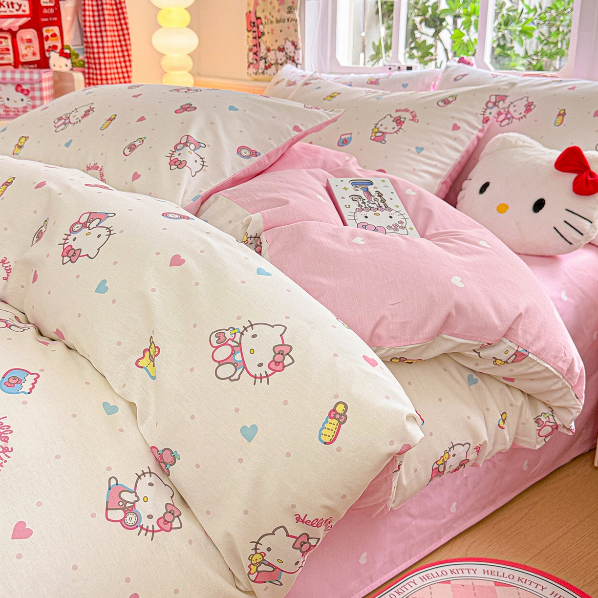 91家纺网 家纺一手货源 找家纺 朵希曼 2026新款三丽鸥全棉印花四件套系列 甜甜凯蒂