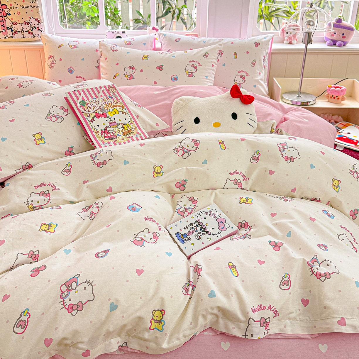 91家纺网 家纺一手货源 找家纺 朵希曼 2026新款三丽鸥全棉印花四件套系列 甜甜凯蒂