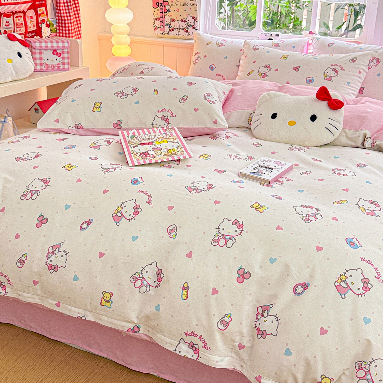 91家纺网 家纺一手货源 找家纺 朵希曼 2026新款三丽鸥全棉印花四件套系列 甜甜凯蒂