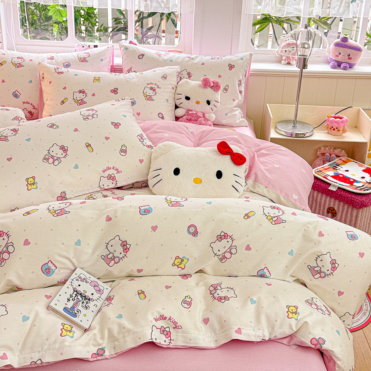 91家纺网 家纺一手货源 找家纺 朵希曼 2026新款三丽鸥全棉印花四件套系列 甜甜凯蒂