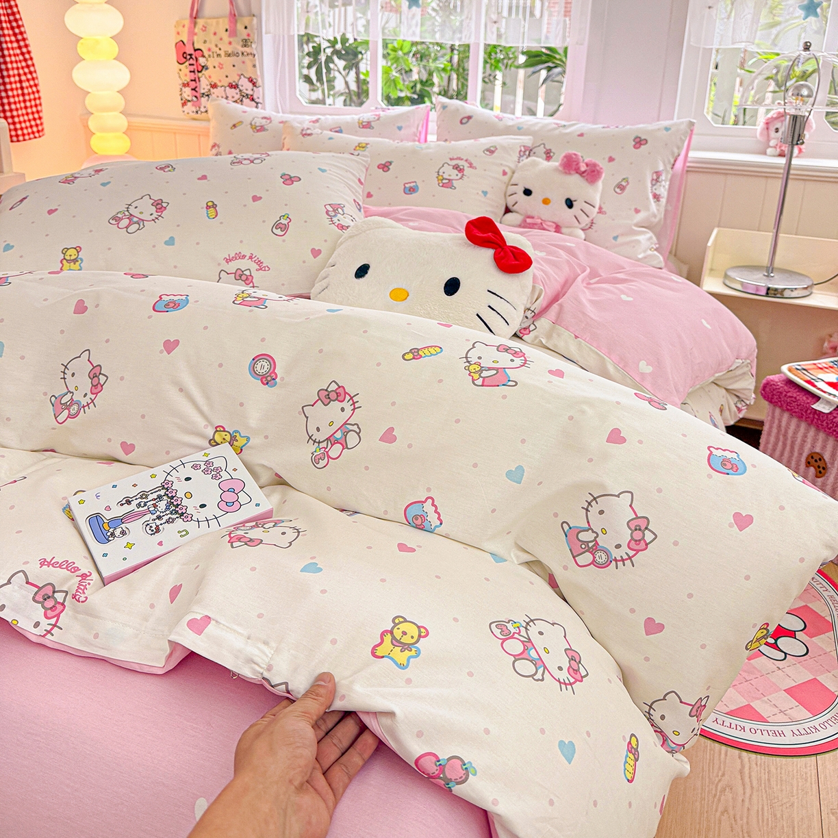 91家纺网 家纺一手货源 找家纺 朵希曼 2026新款三丽鸥全棉印花四件套系列 甜甜凯蒂