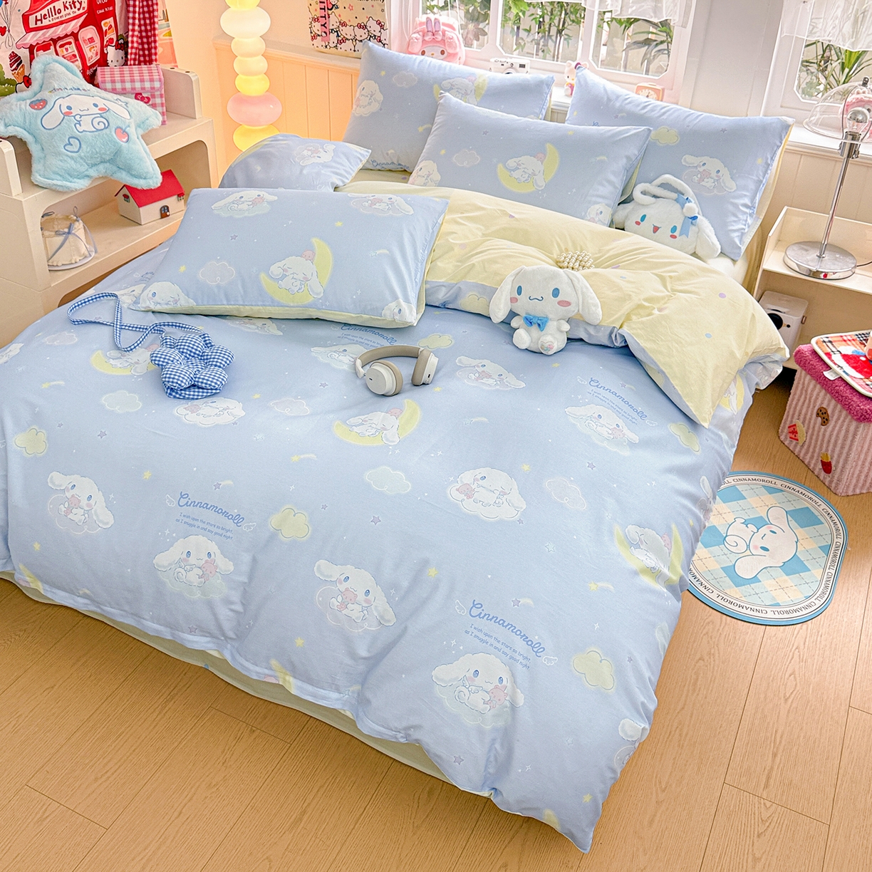 91家纺网 家纺一手货源 找家纺 朵希曼 2026新款三丽鸥全棉印花四件套系列 晚安大耳狗