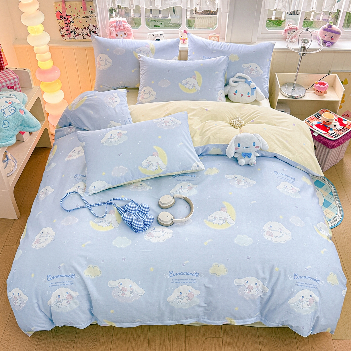 91家纺网 家纺一手货源 找家纺 朵希曼 2026新款三丽鸥全棉印花四件套系列 晚安大耳狗