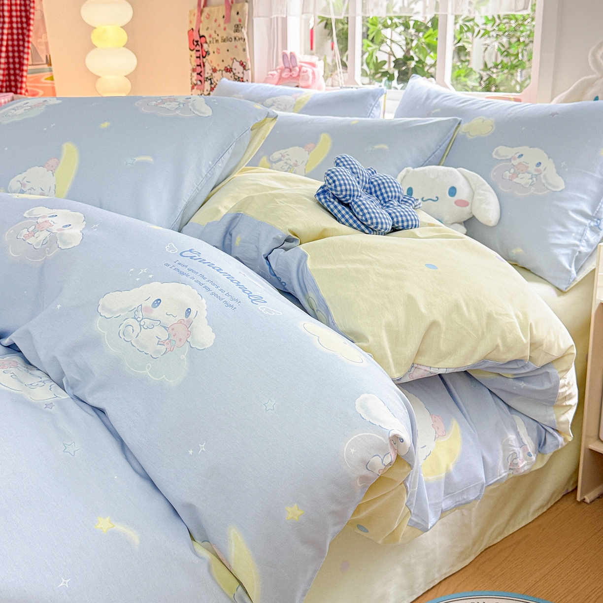 91家纺网 家纺一手货源 找家纺 朵希曼 2026新款三丽鸥全棉印花四件套系列 晚安大耳狗