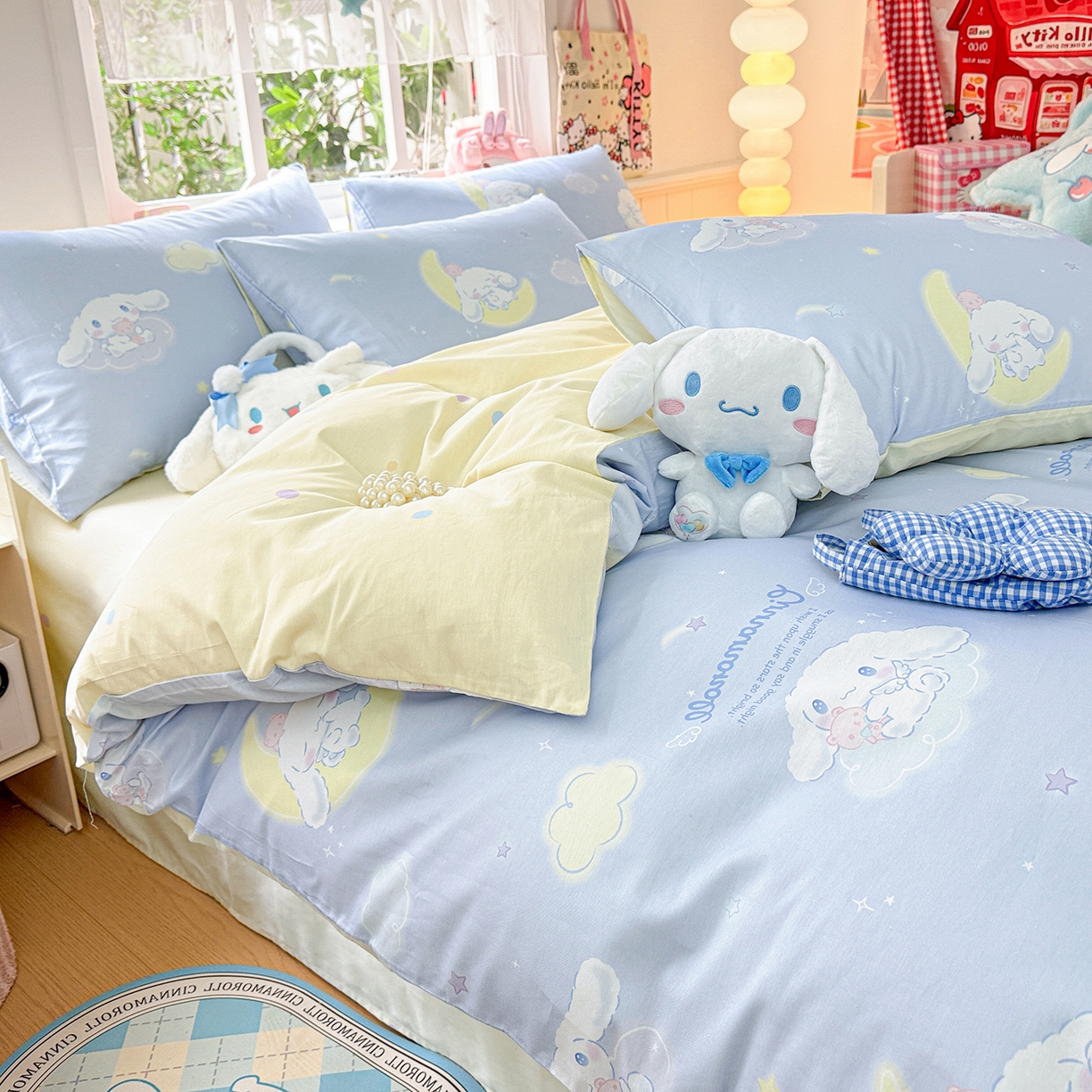 91家纺网 家纺一手货源 找家纺 朵希曼 2026新款三丽鸥全棉印花四件套系列 晚安大耳狗