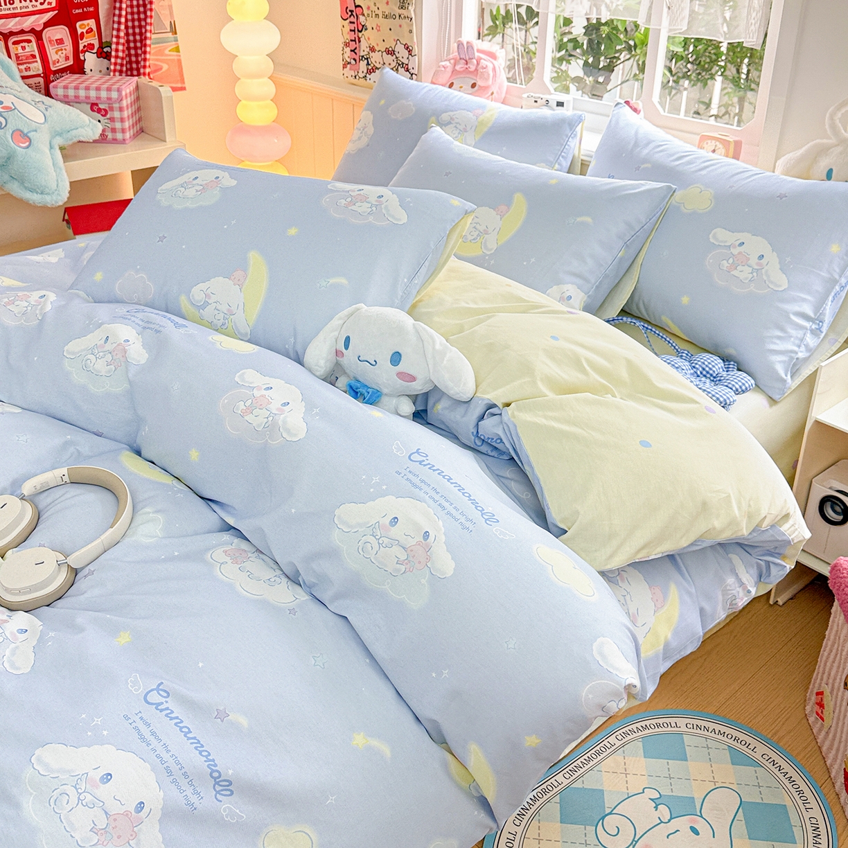 91家纺网 家纺一手货源 找家纺 朵希曼 2026新款三丽鸥全棉印花四件套系列 晚安大耳狗