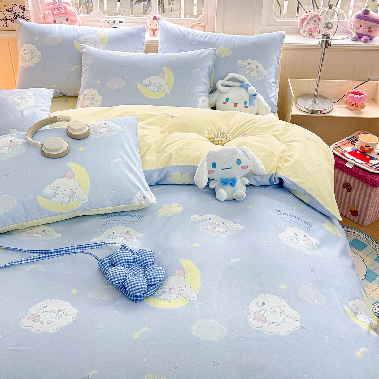 91家纺网 家纺一手货源 找家纺 朵希曼 2026新款三丽鸥全棉印花四件套系列 晚安大耳狗