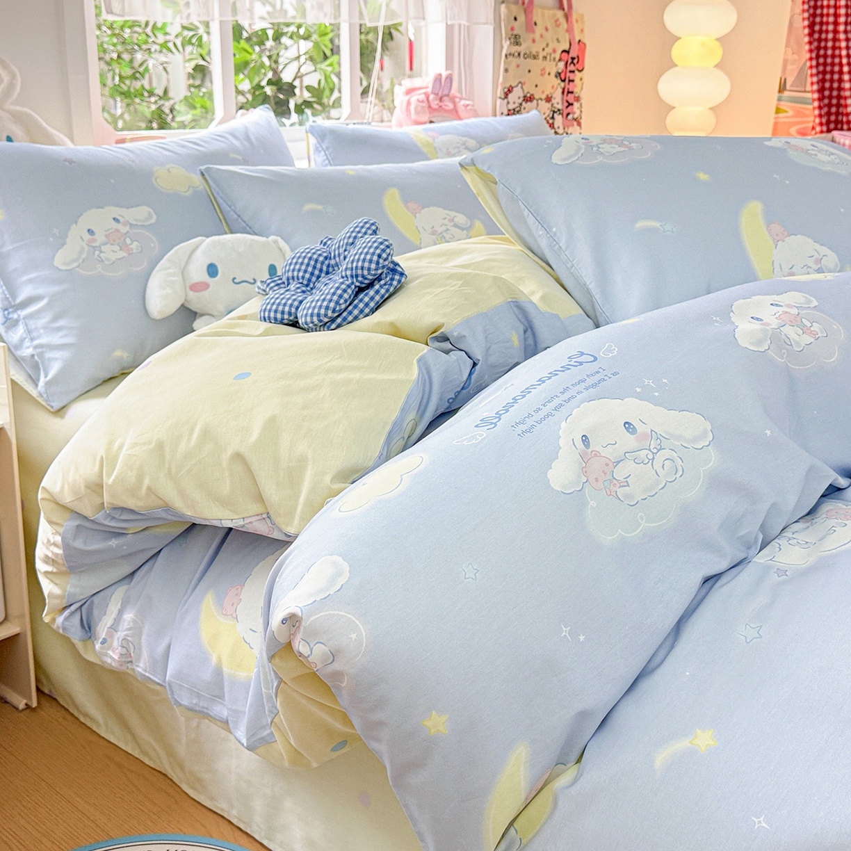 91家纺网 家纺一手货源 找家纺 朵希曼 2026新款三丽鸥全棉印花四件套系列 晚安大耳狗