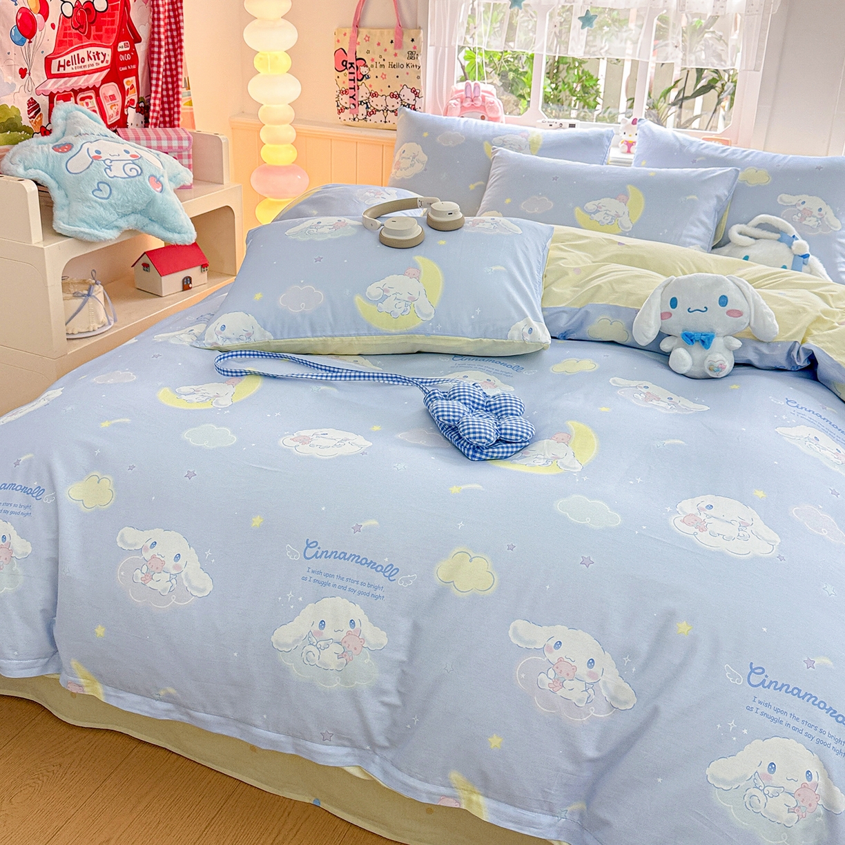 91家纺网 家纺一手货源 找家纺 朵希曼 2026新款三丽鸥全棉印花四件套系列 晚安大耳狗