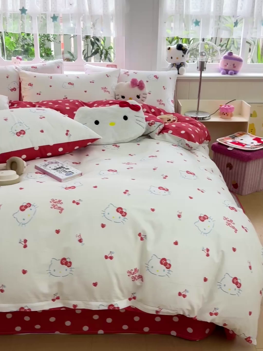 91家纺网 家纺一手货源 找家纺 朵希曼 2026新款三丽鸥全棉印花四件套系列 樱桃凯蒂