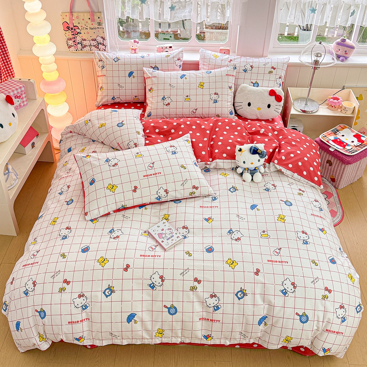 91家纺网 家纺一手货源 找家纺 朵希曼 2026新款三丽鸥全棉印花四件套系列 运动凯蒂