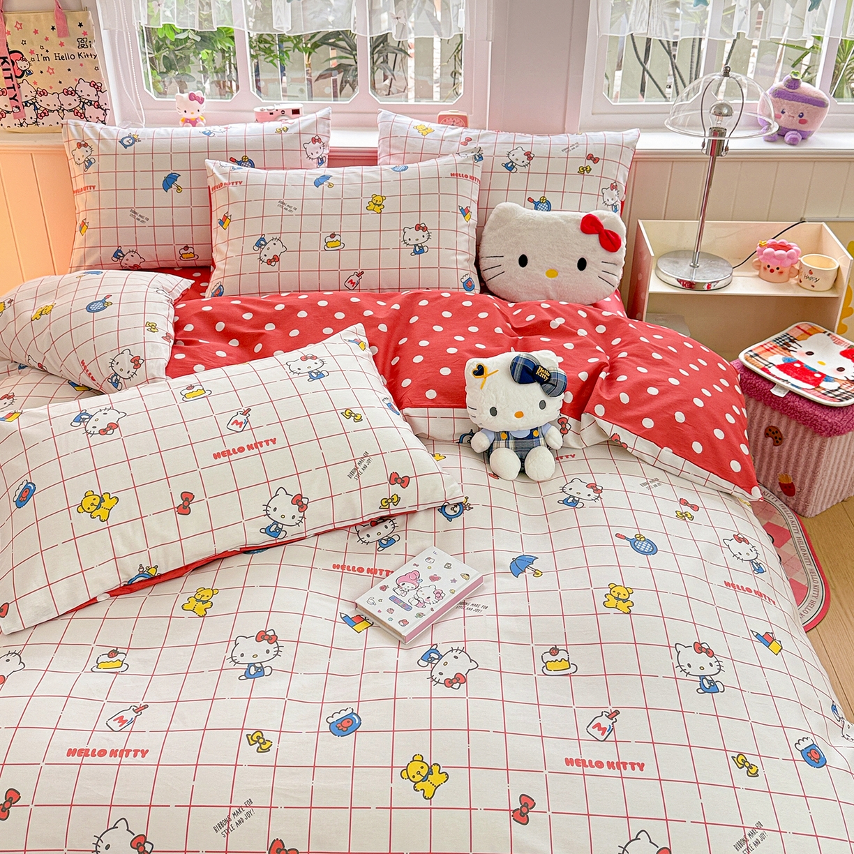 91家纺网 家纺一手货源 找家纺 朵希曼 2026新款三丽鸥全棉印花四件套系列 运动凯蒂