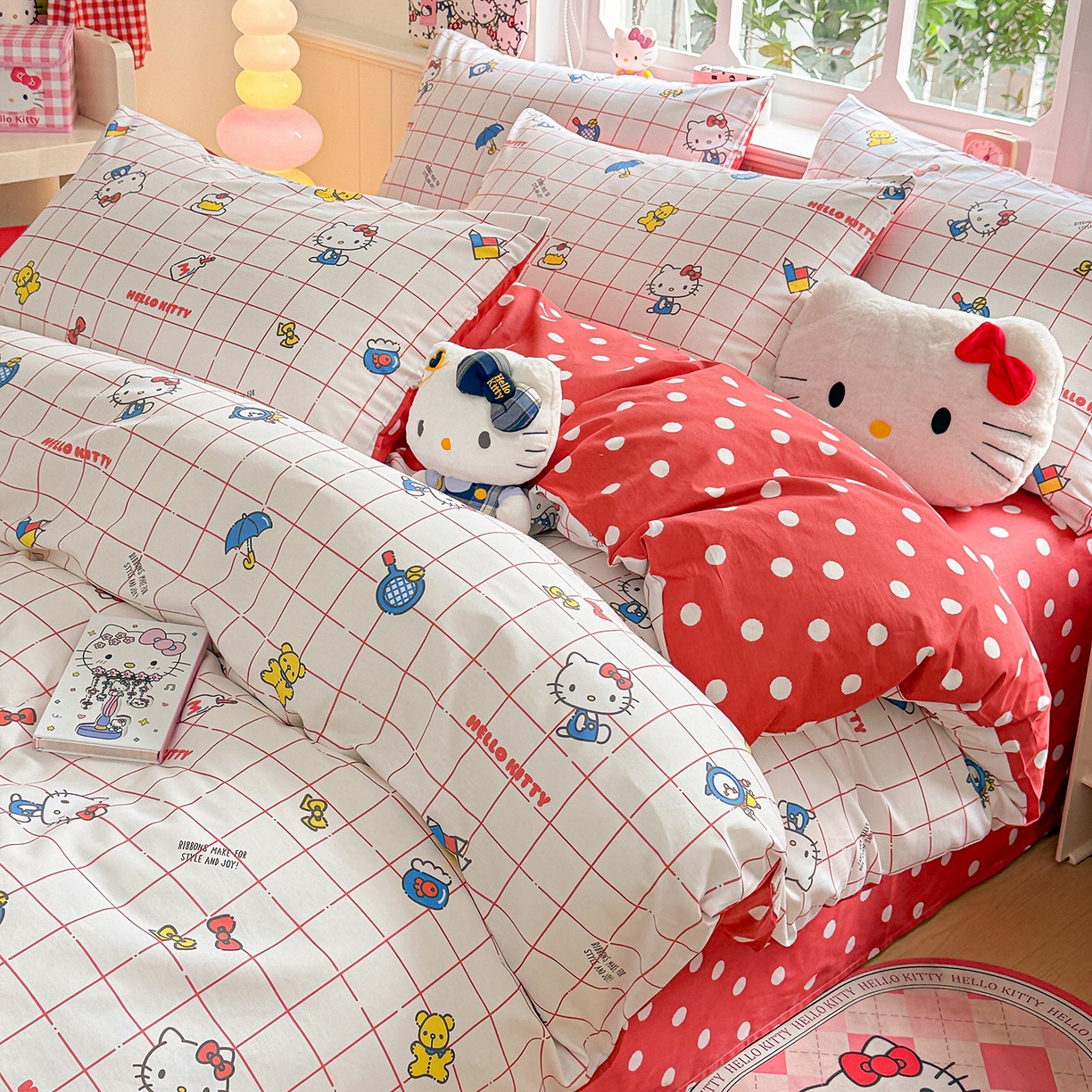 91家纺网 家纺一手货源 找家纺 朵希曼 2026新款三丽鸥全棉印花四件套系列 运动凯蒂