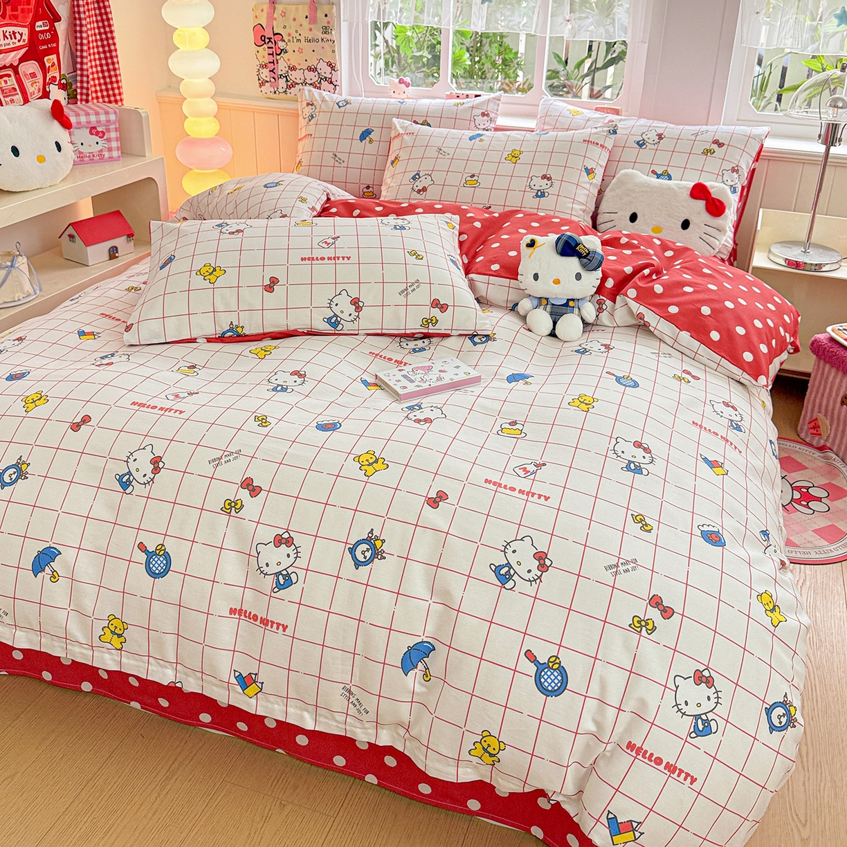 91家纺网 家纺一手货源 找家纺 朵希曼 2026新款三丽鸥全棉印花四件套系列 运动凯蒂