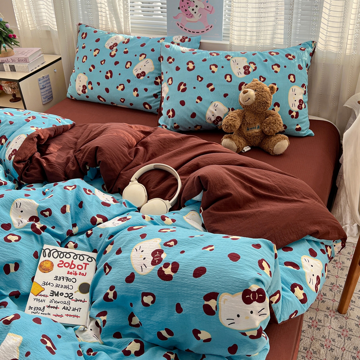 91家纺网 家纺一手货源 找家纺 水木坊 2026新款云感简单款系列四件套 大脸二胡猫兰