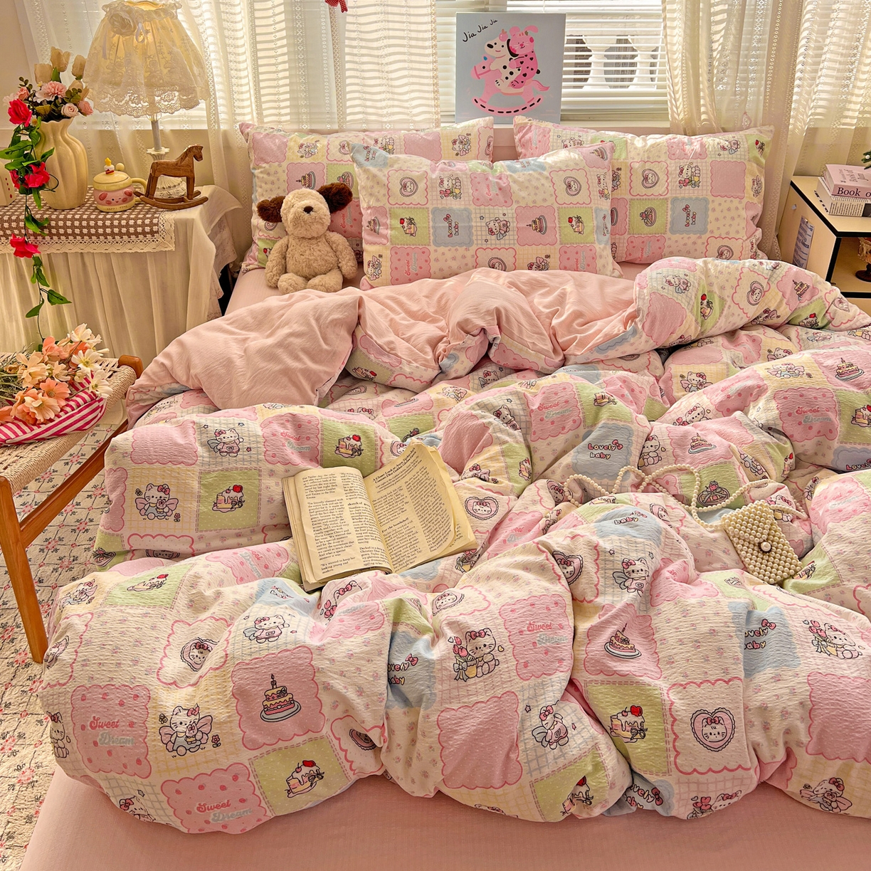 91家纺网 家纺一手货源 找家纺 水木坊 2026新款云感简单款系列四件套 蛋糕派