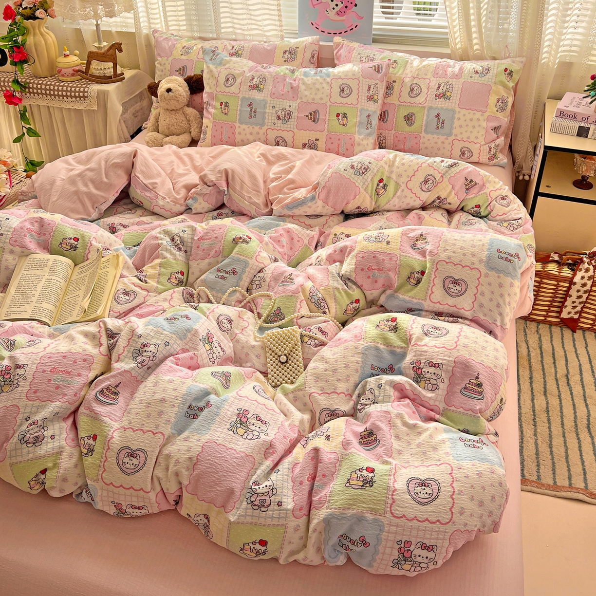 91家纺网 家纺一手货源 找家纺 水木坊 2026新款云感简单款系列四件套 蛋糕派