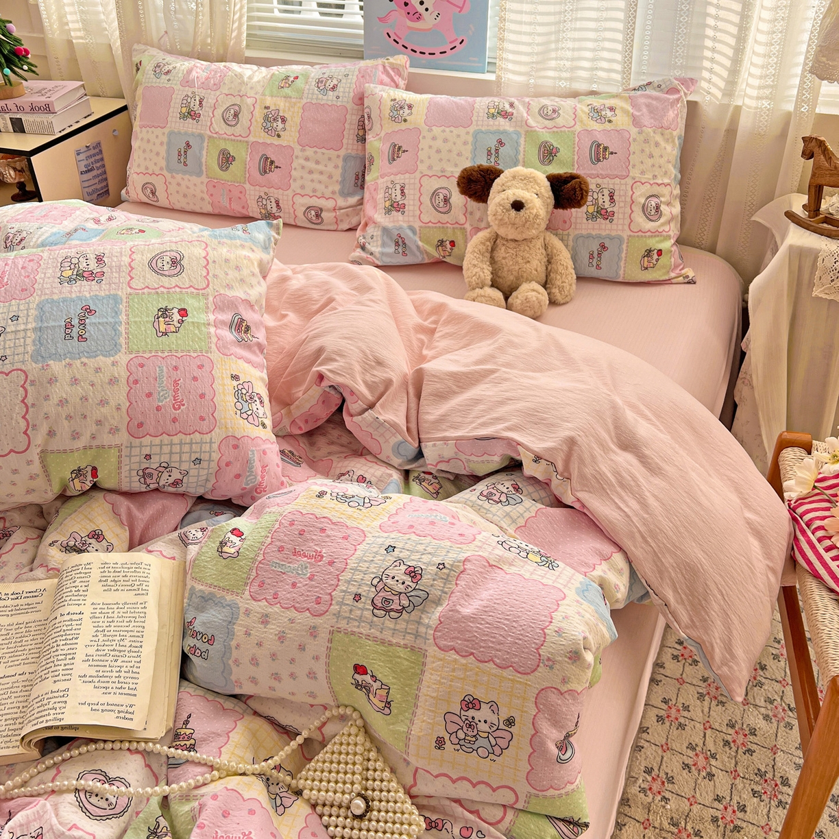 91家纺网 家纺一手货源 找家纺 水木坊 2026新款云感简单款系列四件套 蛋糕派