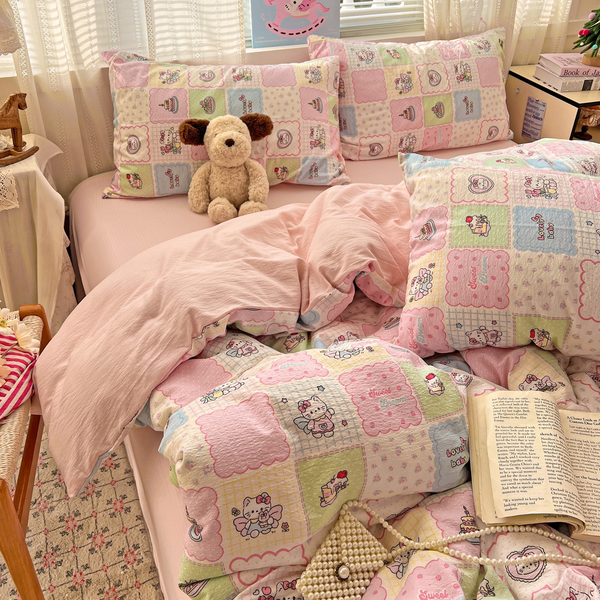 91家纺网 家纺一手货源 找家纺 水木坊 2026新款云感简单款系列四件套 蛋糕派