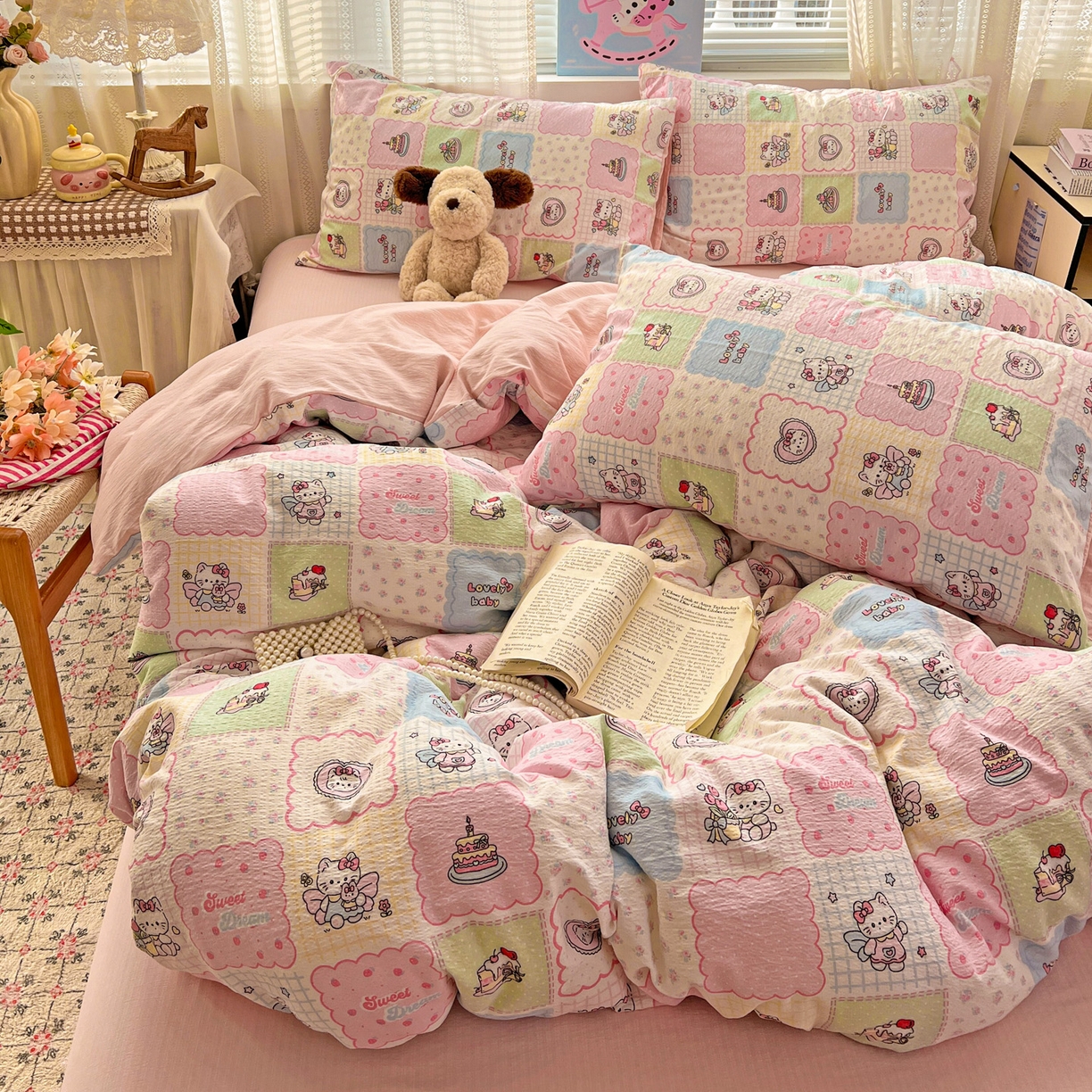 91家纺网 家纺一手货源 找家纺 水木坊 2026新款云感简单款系列四件套 蛋糕派