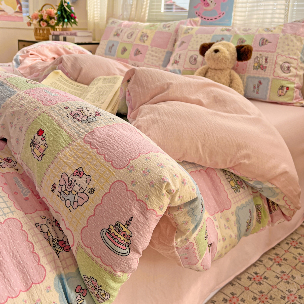 91家纺网 家纺一手货源 找家纺 水木坊 2026新款云感简单款系列四件套 蛋糕派