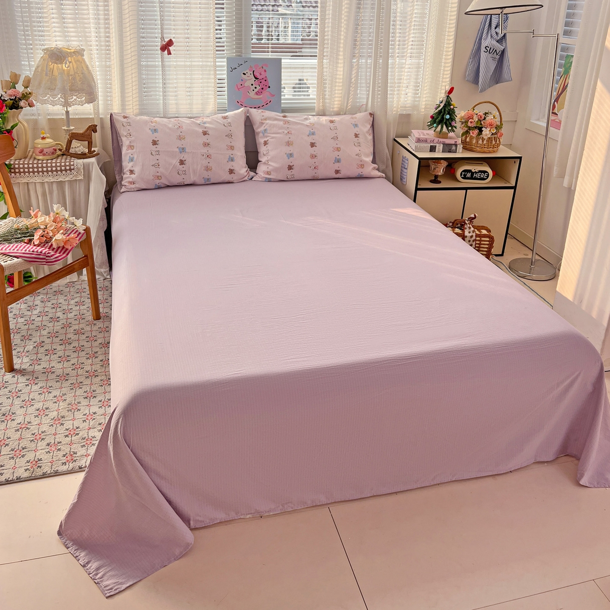 91家纺网 家纺一手货源 找家纺 水木坊 2026新款云感简单款系列四件套 动物游园