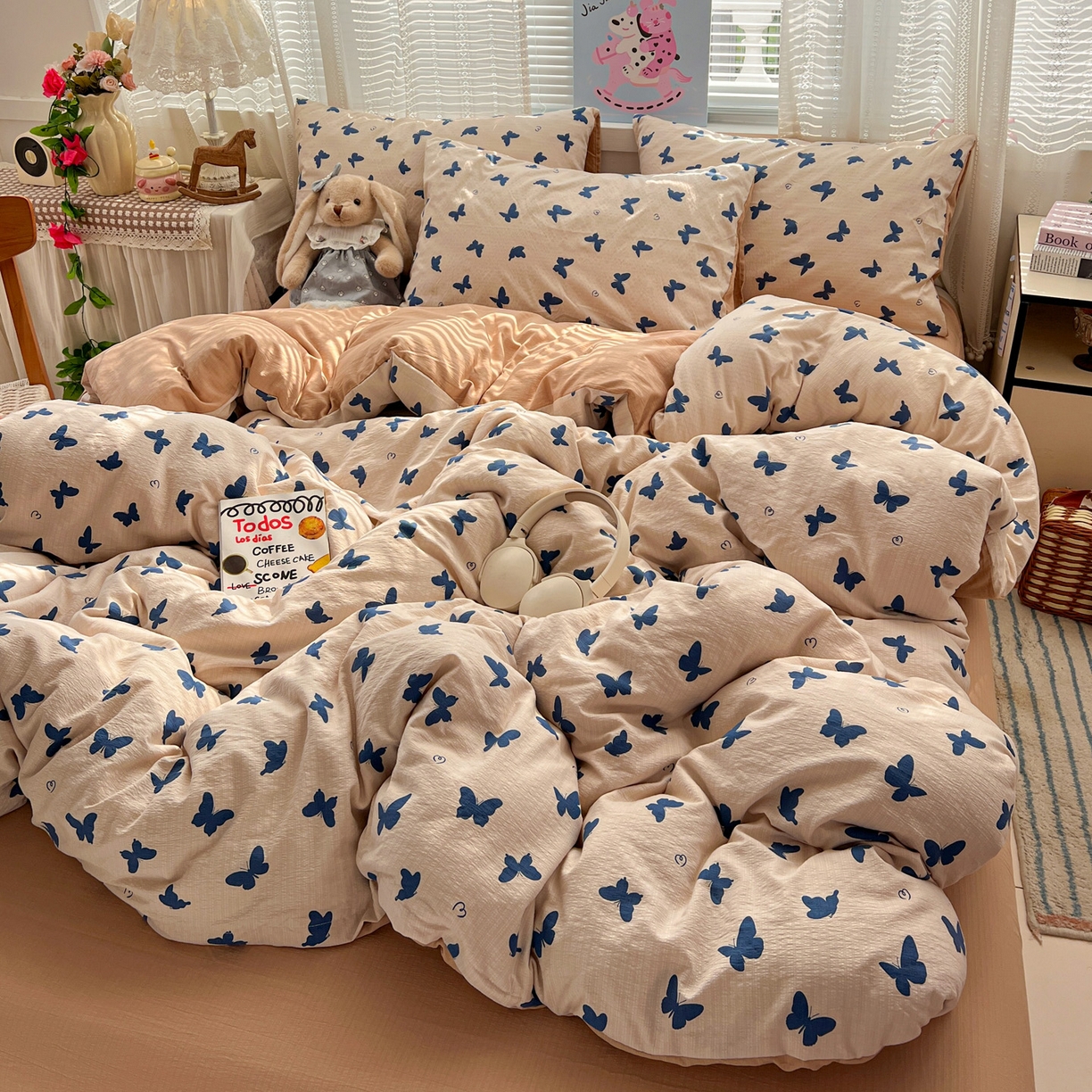 91家纺网 家纺一手货源 找家纺 水木坊 2026新款云感简单款系列四件套 蝴蝶剪影