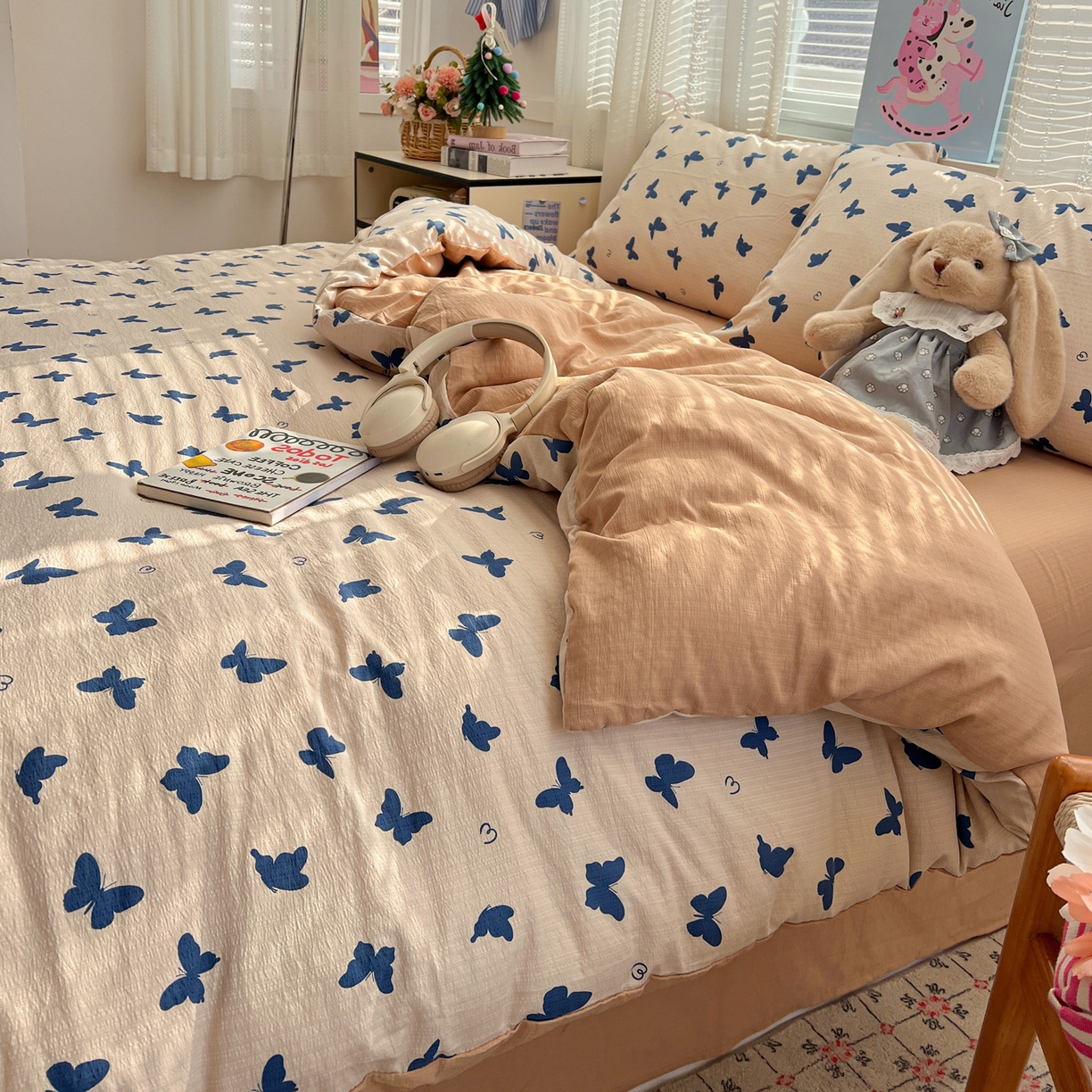 91家纺网 家纺一手货源 找家纺 水木坊 2026新款云感简单款系列四件套 蝴蝶剪影