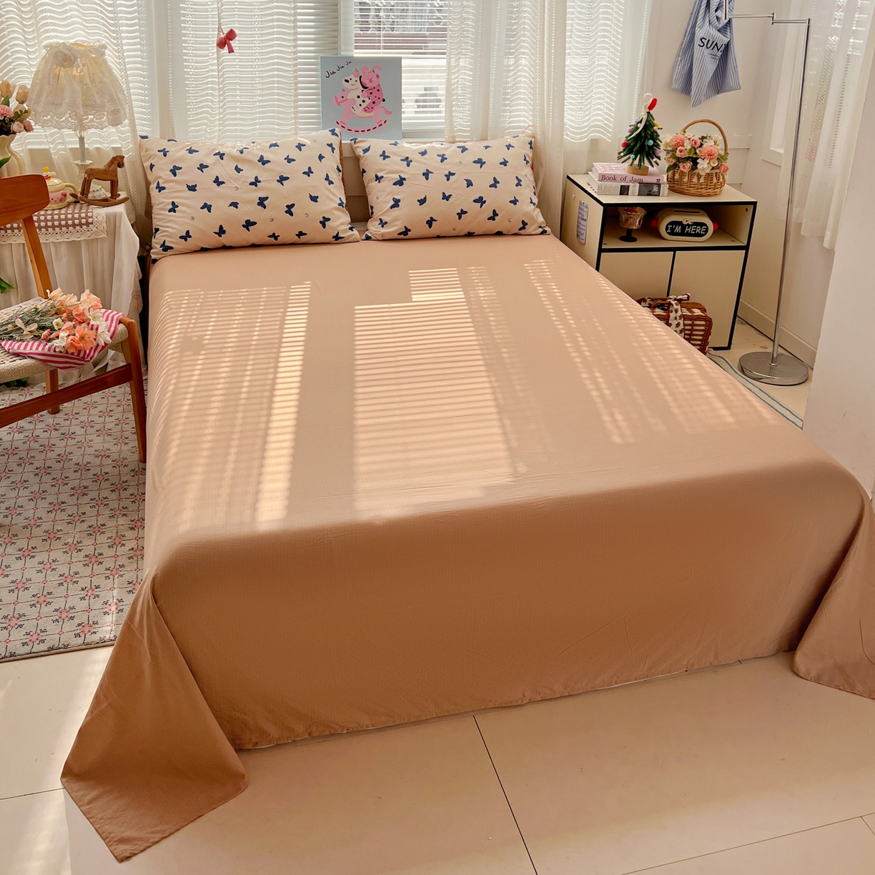 91家纺网 家纺一手货源 找家纺 水木坊 2026新款云感简单款系列四件套 蝴蝶剪影