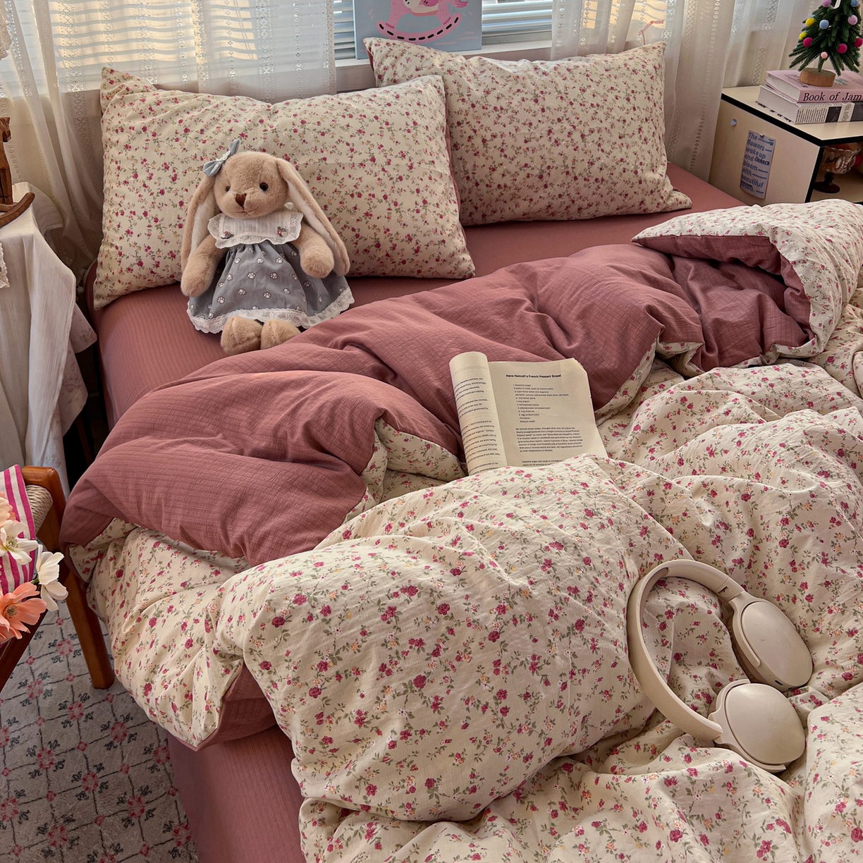 水木坊 2026新款云感简单款系列四件套 见花则喜