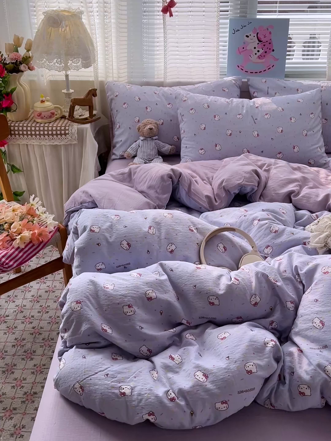 91家纺网 家纺一手货源 找家纺 水木坊 2026新款云感简单款系列四件套 蓝莓奶糖