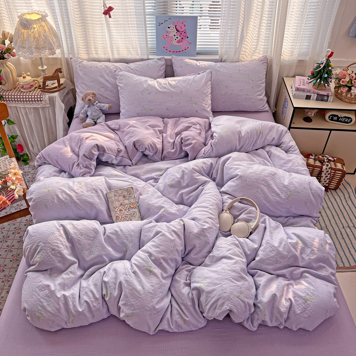 91家纺网 家纺一手货源 找家纺 水木坊 2026新款云感简单款系列四件套 铃兰结