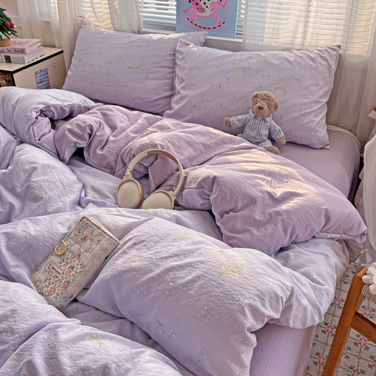 91家纺网 家纺一手货源 找家纺 水木坊 2026新款云感简单款系列四件套 铃兰结