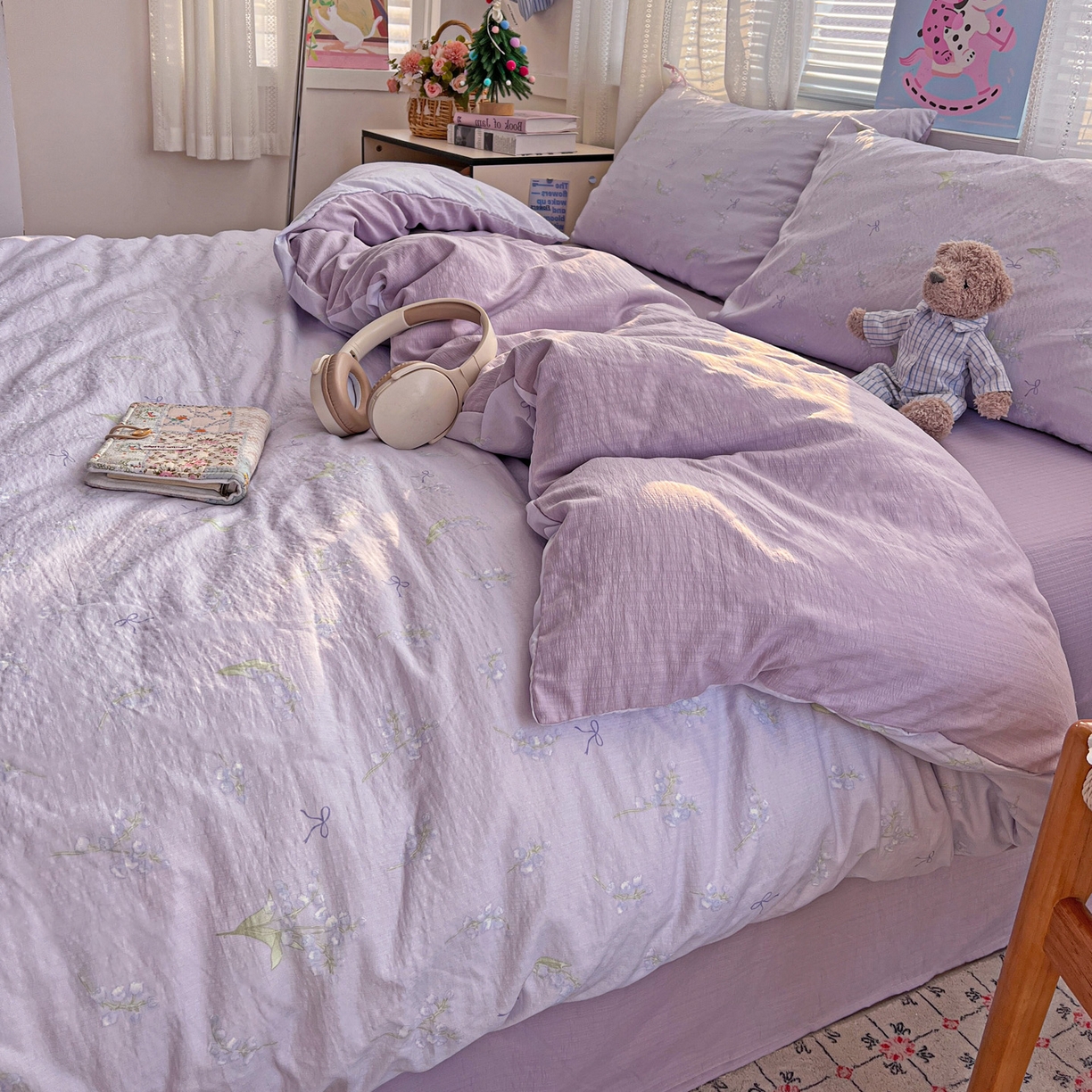 91家纺网 家纺一手货源 找家纺 水木坊 2026新款云感简单款系列四件套 铃兰结