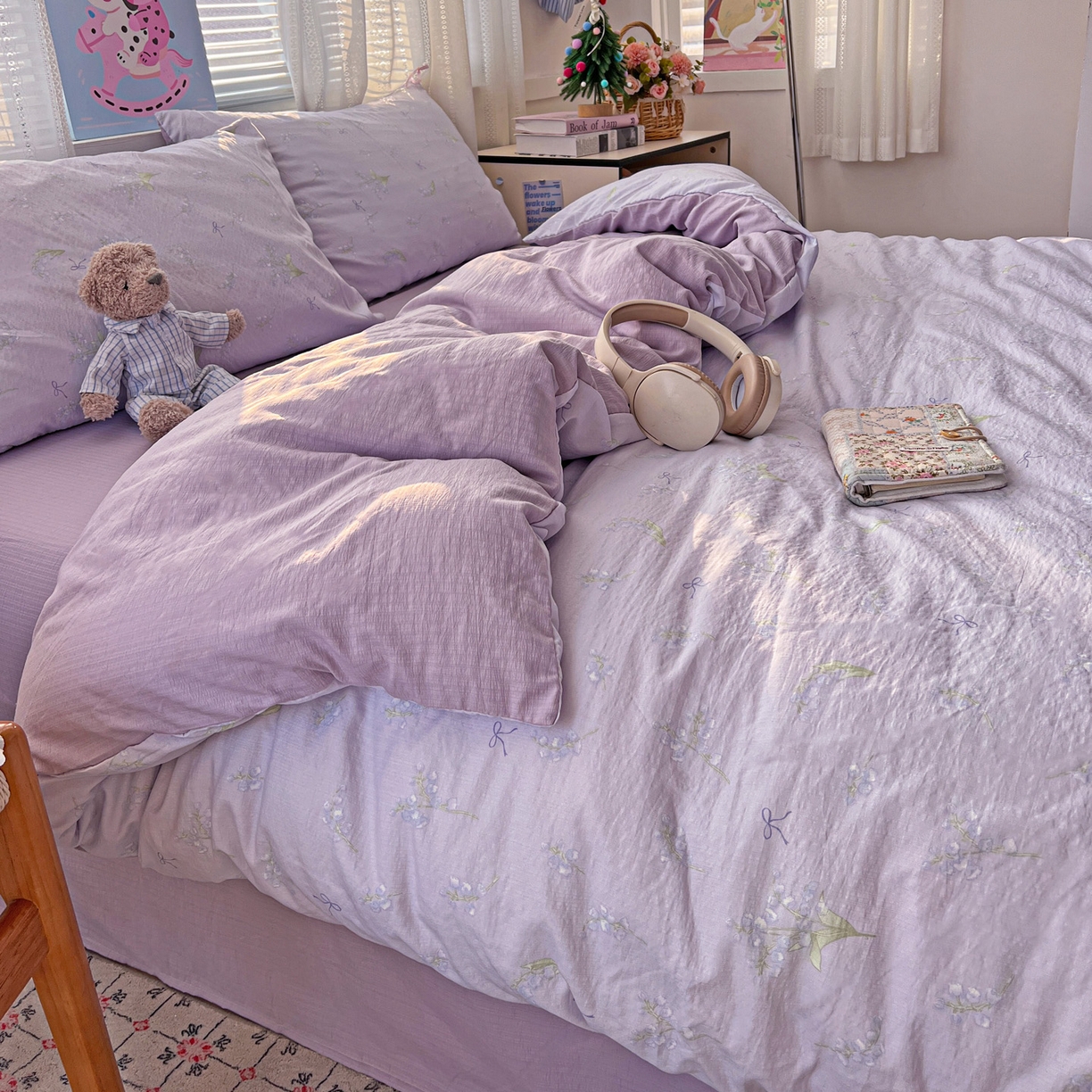 91家纺网 家纺一手货源 找家纺 水木坊 2026新款云感简单款系列四件套 铃兰结