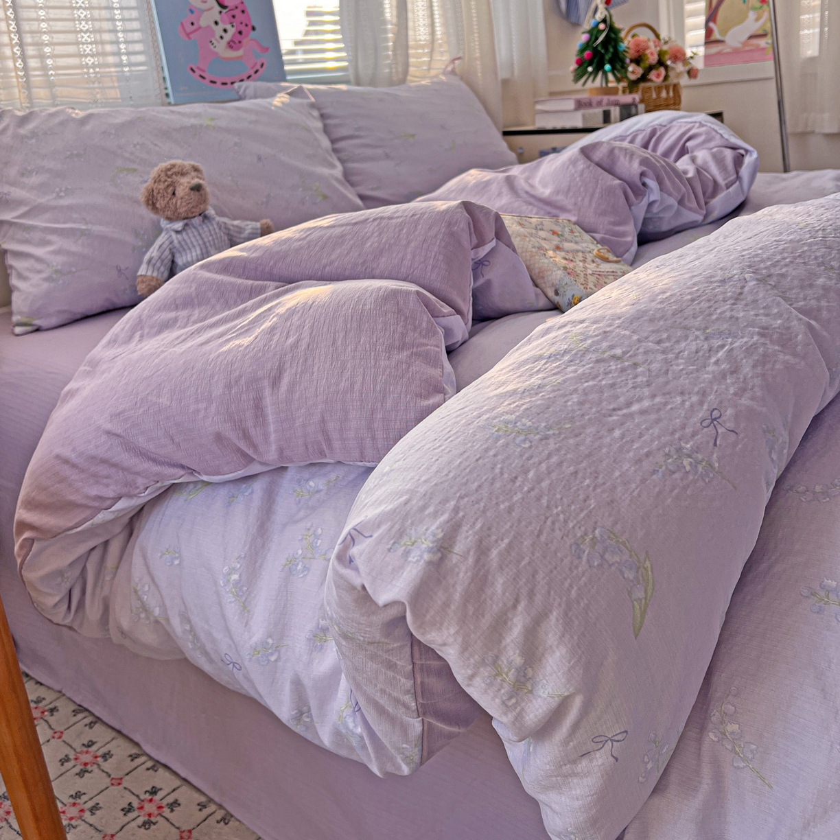 91家纺网 家纺一手货源 找家纺 水木坊 2026新款云感简单款系列四件套 铃兰结