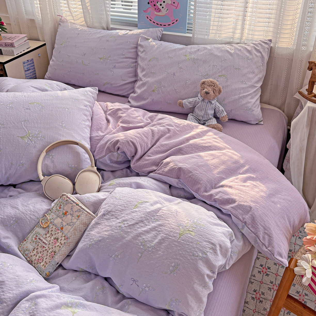 91家纺网 家纺一手货源 找家纺 水木坊 2026新款云感简单款系列四件套 铃兰结