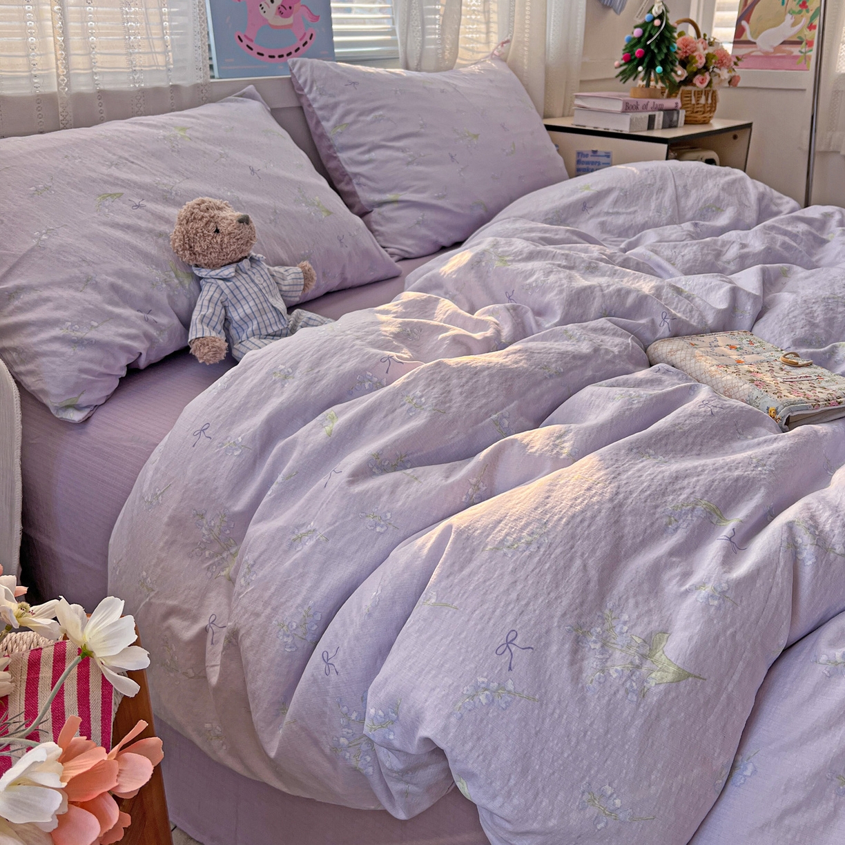 91家纺网 家纺一手货源 找家纺 水木坊 2026新款云感简单款系列四件套 铃兰结