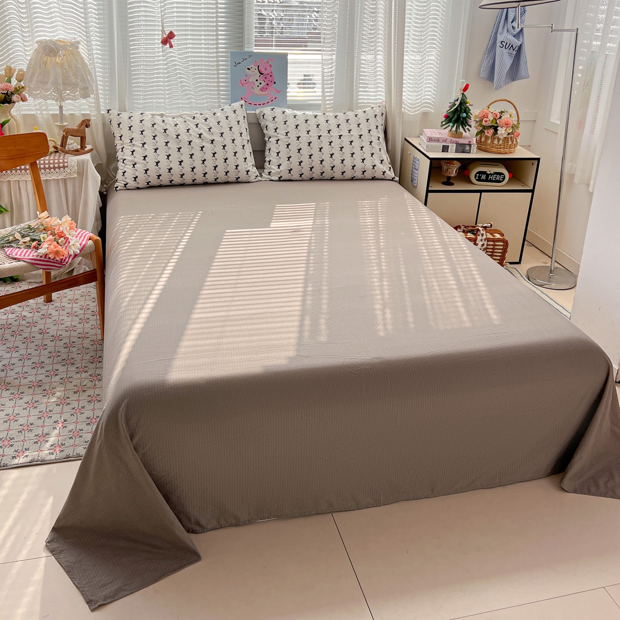 91家纺网 家纺一手货源 找家纺 水木坊 2026新款云感简单款系列四件套 木马